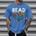 thumbnail image 5 of Men's T-Shirts Graphic Tees Funny Adult Summer Crew Neck Fashion Leisure Reading Day Letter Theme Printed Short Sleeved Casual Breathable T Shirt, 5 of 5