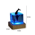 thumbnail image 3 of Adorno de resina marina luminosa con luz USB de 7 colores - Luz nocturna azul de ballena oceánica para decoración de dormitorios y oficinas, 3 of 7
