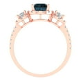 thumbnail image 4 of 1.46 ct Round Cut Natural London Blue Topaz 3 Stone 18K Rose Gold Womens Engagement Ring, 4 of 5