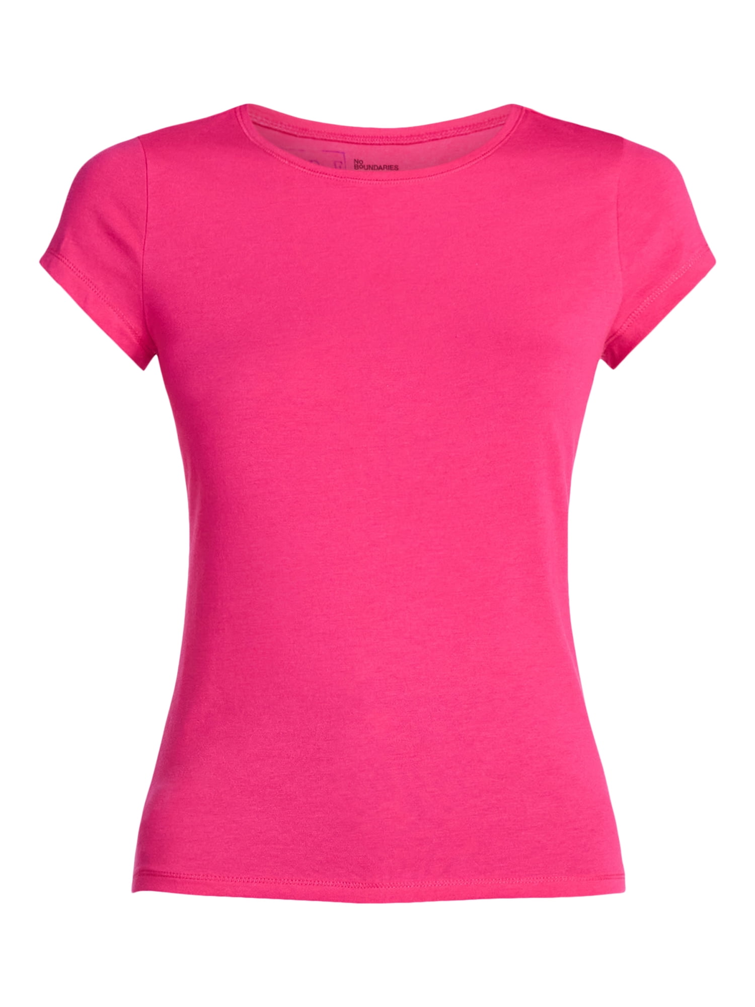 No Boundaries Crew Neck Tee with Short Sleeves, 1 or 3-Pack, Women’s