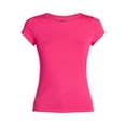 thumbnail image 2 of No Boundaries Crew Neck Tee with Short Sleeves, 1 or 3-Pack, Women’s, 2 of 5