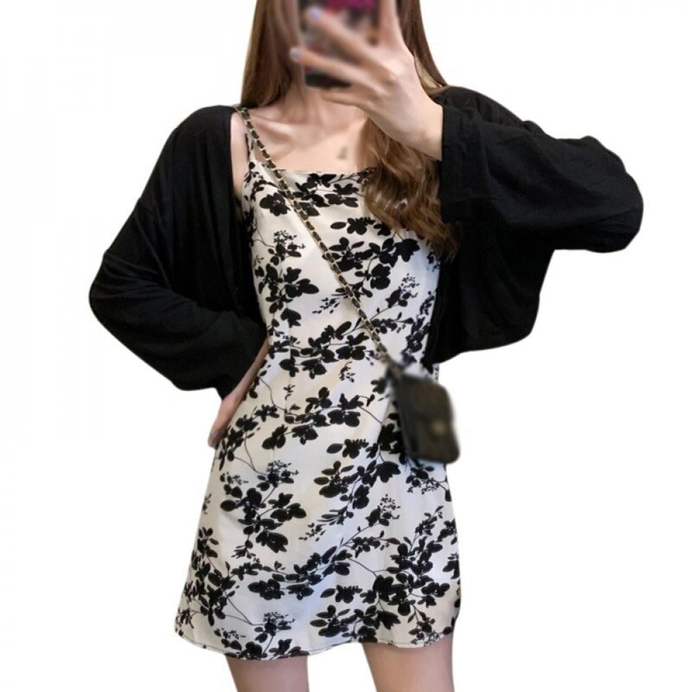 New small fresh sling strapless printed chiffon shirt New small fresh sling strapless printed chiffon shirt