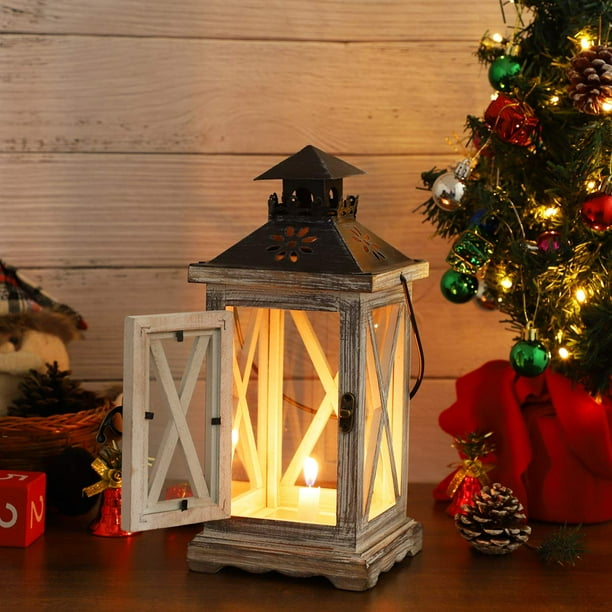 5X5X11Inch Vintage Decorative Lantern Candle Holder Wooden ... 5X5X11Inch Vintage Decorative Lantern Candle Holder Wooden ... on Decorative Wall Sconces Candle Holders Outdoor Track id=36990