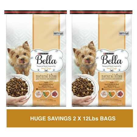 Purina Bella Natural Bites with Real Chicken & Beef Adult Dry Dog Food (24