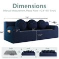 thumbnail image 2 of LUCKHAO 71" Loveseat Sofa, Corduroy Cloud Couch Boneless Sofa with Oval Armrest, , 2-Seater Sofa with Throw Pillows, Upholstered Deep Seat, No Assembly Required, Blue, 2 of 8