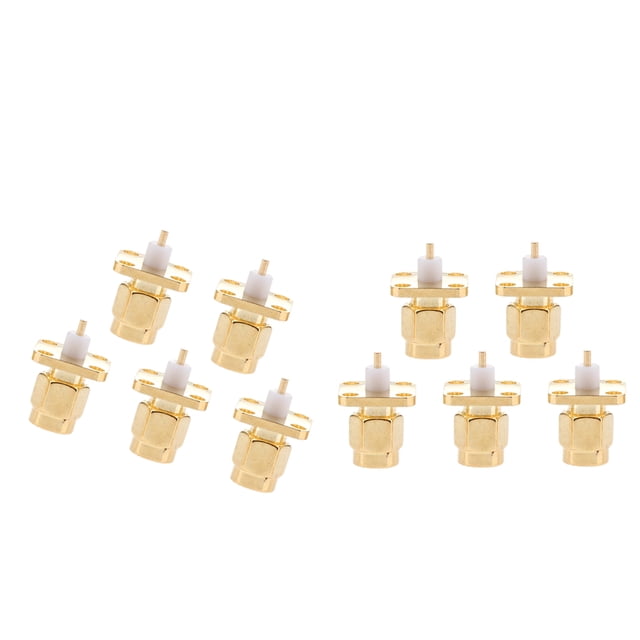 10x Adaptador Conector SMA Panel de Tomas Brida de Fijación Accesorios Electrónicos Sunnimix Montaje en panel SMA macho de 4 orificios
