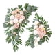 thumbnail image 2 of 2 piezas de arco de boda con flores y dintel de puerta con hojas verdes para decoración floral artificial rosa, 2 of 9