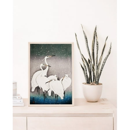 Vintage Japanese Art, Ohara Koson, Group Of Egrets, Japanese Wall Art, House Decor, Wall Art Posters, Japan Art, Unframed Poster Size 8x12