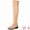 Nude, variant on DARING DIVA Women's Round Toe Zip Closure Block Heels Over Knee High Boots Nude 10