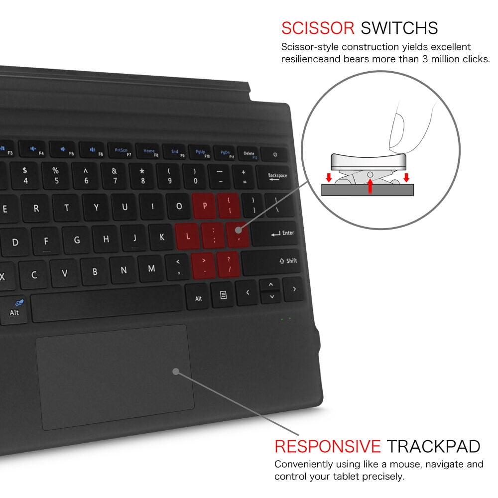 Keyboard Replacement Type Cover Trackpad Mouse for Microsoft Surface Pro 7+ 7 Pro 6 Pro 5 Pro 4 & 3