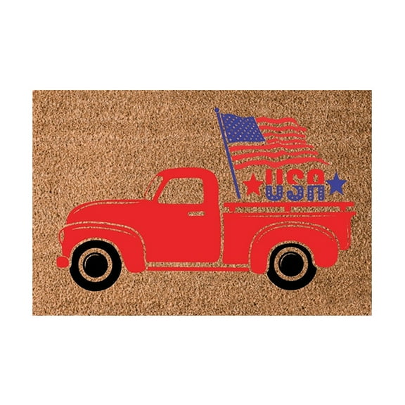 4th of July Doormat Indepence Day Door Mat Outdoor Entrance American Flag Star Truck Outdoor Door Mats Deal of The Day for Independence Day House Porch Front Door Decoration 16x24In