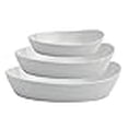 thumbnail image 3 of Denmark White Porcelain Chip Resistant Scratch Resistant Commercial Grade Serveware, 3 Piece Oval Serving Bowl Set, 3 of 4