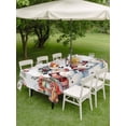 thumbnail image 3 of Outdoor Tablecloth with Umbrella Hole and Zipper, Christmas Snowman Rectangle Table Cloth 54x80 Inch Waterproof Tablecloth, Xmas Balls Poinsettia Botanical Picnic Table Cover for Patio Camping, 3 of 7