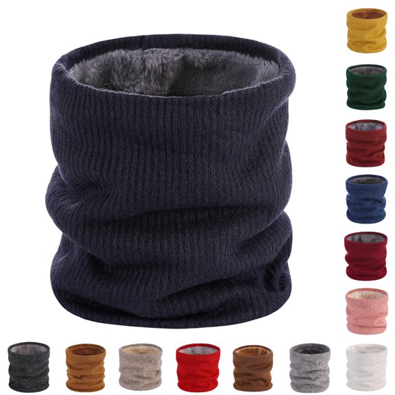 AWZXDE Women Men Winter Warm Neck Warmer Thicken Soft Wrap Scarf Navy