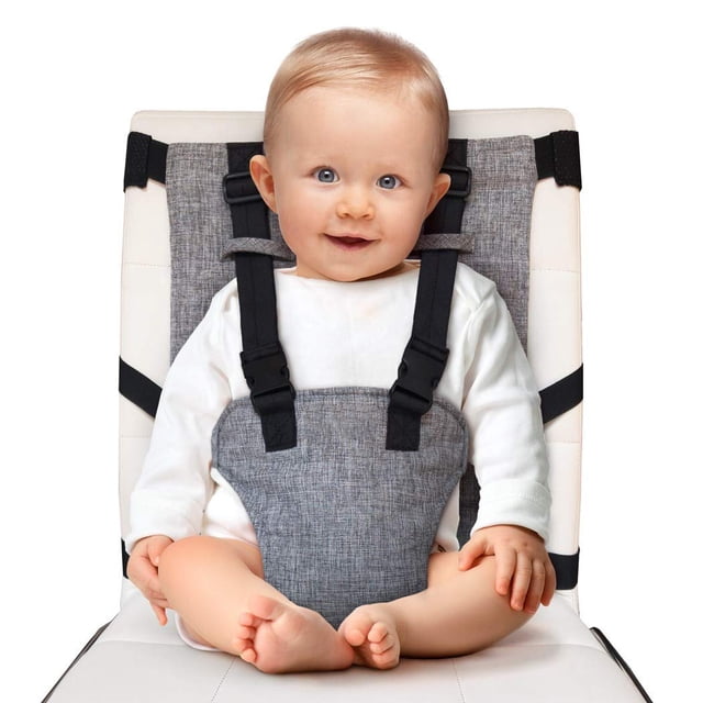 Silla de bebé Asientos de seguridad con correas Silla alta Arnés Asiento Silla alta de viaje para niños pequeños Asiento elevador de viaje Arnés de trona portátil