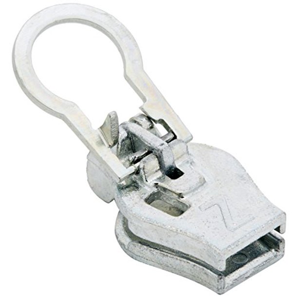 FixAZipper Size 10 Plastic ZlideOn Zipper Pull Replacements, Silver