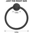 thumbnail image 4 of 2 Pack,Towel Holder for Bathroom Wall Matte Black Towel Ring 304 Stainless Steel Hand Towel Holder Heavy Duty Towel Hanger for Bath, Kitchen, 4 of 5