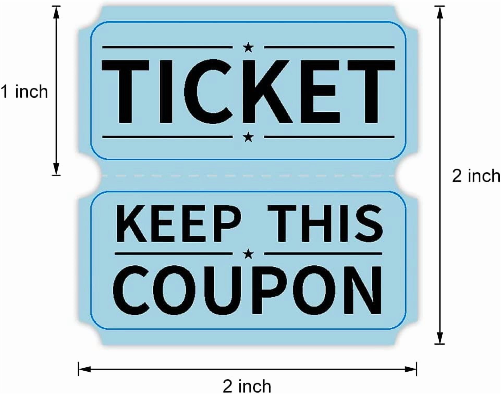 8000 Assorted Raffle Ticket Rolls, Double Raffle Tickets Set of 4 Colors Printable for Raffle, Events, Classroom, Entry, Class Reward & Door Prize