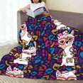 thumbnail image 6 of Pofeuu Llama Alpaca Print Ultra-Soft Micro Fleece Blanket,for Bed Or Sofa,All Season Throw Blankets Flannel Blanket-60"x50", 6 of 7