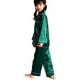 thumbnail image 1 of Kids Satin Pajamas Set PJS Long Sleeve Button-Down Sleepwear Loungewear, 1 of 7