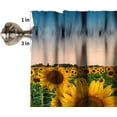 thumbnail image 4 of Summer Sunflowers Curtain Set, Sunset Over Huge Sunflower Field Window Valances and Tier Set for Kitchen Living Room Café Décor 54''x18'' & 27''x24''x2, 3 Panels, 4 of 4