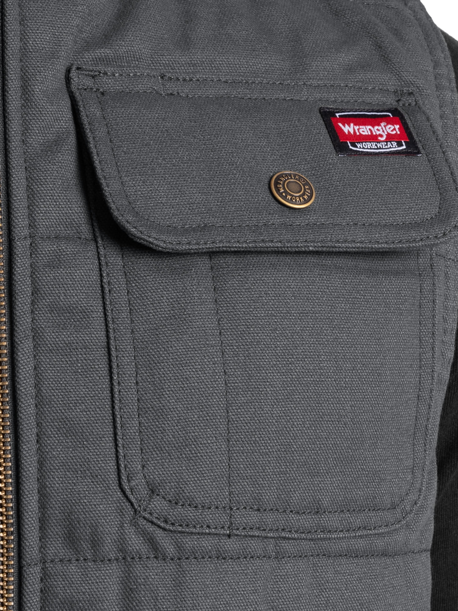 Wrangler Workwear Men's Quilted Duck Work Vest, Size Small to 3XL (Men's and Big Men's)