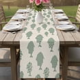 thumbnail image 4 of Abstract Art Fish Green Table Runner - 36 Inch Long Coastal Ocean Summer Marine Life Cotton and Linen Blended Dress Scarves Farmhouse Table Runner for Kitchen Dining, Coffee Table, 13" x 36", 4 of 8