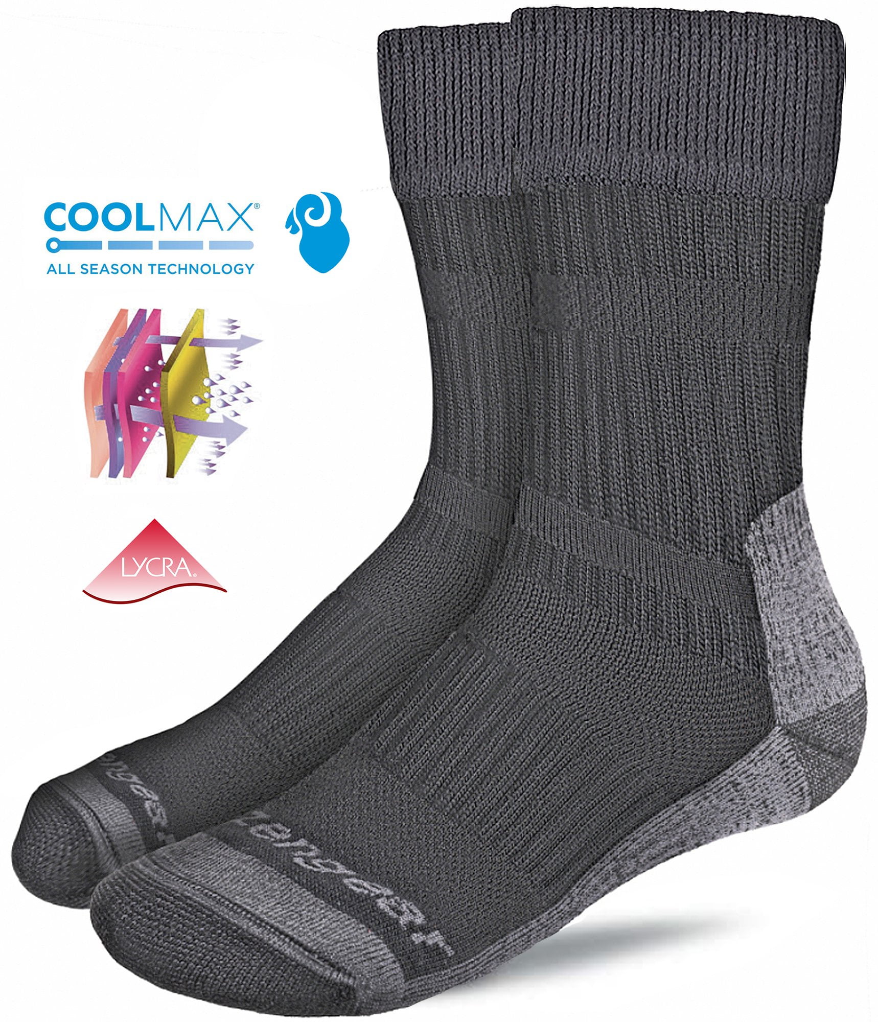 3 pairs of Ladies Cotton Coolmax Walking Socks