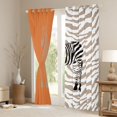 thumbnail image 3 of Feelyou Cartoon Zebra Kids Curtains Pack of 2 (42x84 Each), Fashion Stripes Lines Curtains Blackout, Orange Kawaii Animal Bedroom Curtains, Window Curtains Home Decor, 3 of 6