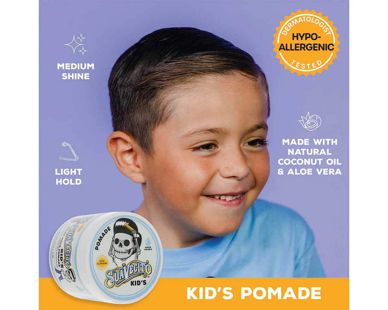 Suavecito Original Hold Kids Pomade For All Hair Types 4 oz