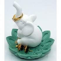 Dalax Elegant Good Luck Decorative Elephant Jewelry Ring Holder, Jewelry Stand Trinket Tray/Dish Figurine Decor