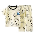thumbnail image 2 of Bovxnpu Girls' Pajama Sets 2 Piece Lounge Sets Unisex Toddler Sets Short Sleeve Crew Neck Cotton Graphic Pajama Long Pants Sets Summer Outfits, 2 of 5
