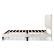 Bowery Hill Modern Boucle Fabric Mattress Ready Queen Bed in White