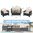 thumbnail image 6 of Lacoo 4-Piece Outdoor Indoor Patio Conversation Set with Cushions, Black/Beige, 6 of 7