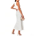 thumbnail image 5 of Dvprdro Womens High Waist Polka Dots Midi Skirt A Line Flowy Chiffon Skirt Casual Party Office Beach Vacation, 5 of 9
