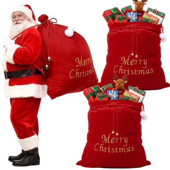 Bolsa de Papá Noel Triángulo Sil Christmas Extra Grande 80x70 cm 3 Piezas