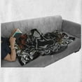 thumbnail image 6 of King Soft Flannel Fleece Throw Blanket, Forest Jungle Emperor Safari Animal Lion with Medieval Design Frame Print, Cozy Plush for Indoor and Outdoor Use, 60" x 80", Grey Black Coral, by Ambesonne, 6 of 6