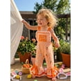 thumbnail image 5 of Loicainy Toddler Girls Easter Overalls 6 12 18 24 Months 2T 3T 4T Plaid Bunny Print Letter Embroidery Sleeveless Bell Bottom Jumpsuit, 5 of 9
