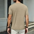 thumbnail image 6 of Domuza Mens Solid Color T Shirts Casual Short Sleeve Tee Summer Basic Comfy Round Neck Top Soft Breathable Moisture Wicking Relaxed Fit Pullover Khaki XL, 6 of 8