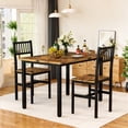 thumbnail image 4 of MOOSENG Small Wooden Dining Table Set for 2, Industrial Sturdy Dinette, Space-Saving Kitchen Table Set for Apartment, Living Room, 4 of 9