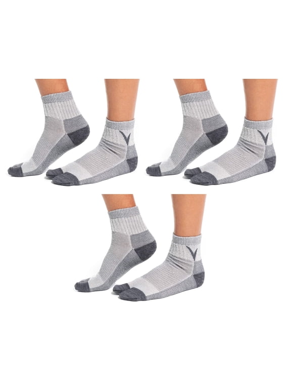 3 Pairs Wool Light Grey For Hiking Or Casual Flip-Flop VToe Tabi Socks