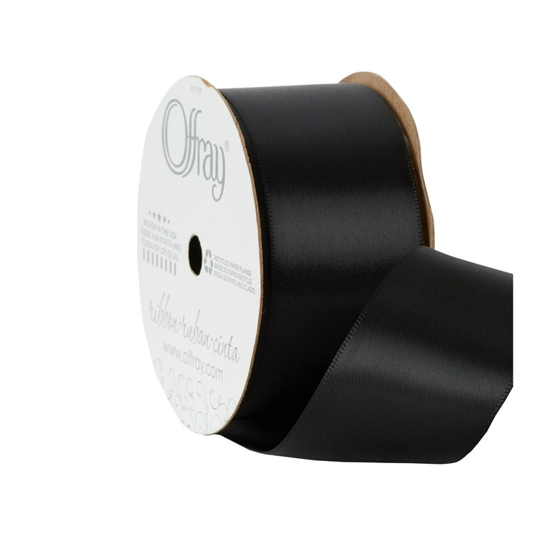 Morex Ribbon 08822 Double Face Satin Polyester Ribbon, 7/8 x 100 yd, Black