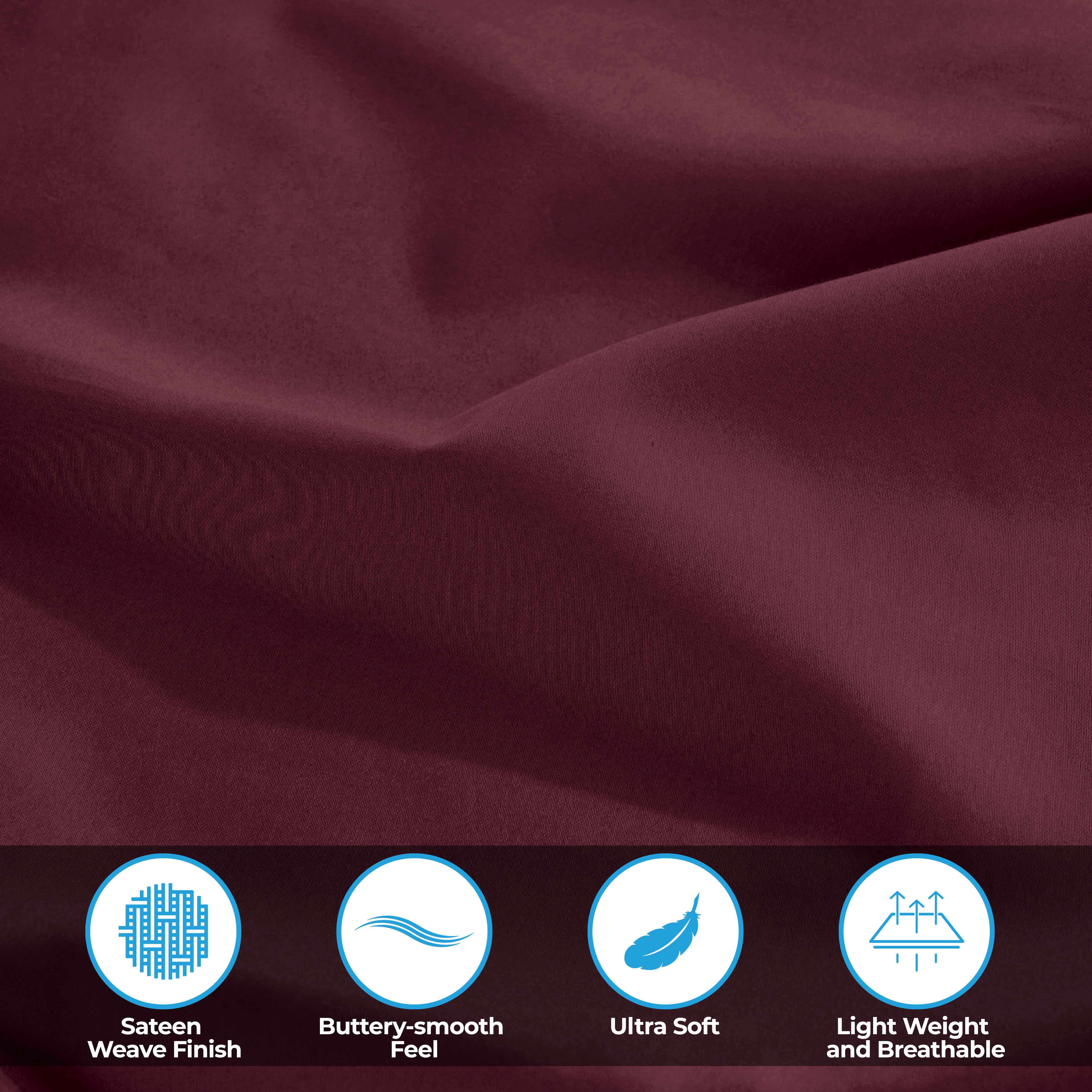 Superior Egyptian Cotton 400 Thread Count Pillowcases, Set of 2, Standard, Plum