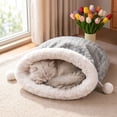 thumbnail image 4 of EBCUE Semi‑Enclosed Pet Sleeping Bag Bed, Removable Washable Warm Winter Cave, Deep‑Sleep Nest for Small‑Medium Cats Dogs Indoor Home All Season Winter Use Holiday Pet Supplies, 4 of 6