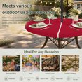 thumbnail image 6 of Round Outdoor Tablecloth with Umbrella Hole and Zipper, Pure Red Tablecloth with Elastic Waterproof, Simple Solid Color Patio Table Covers for 55" - 60" Picnic Pool Tables, 6 of 9
