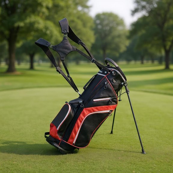 Topcobe Lightweight Golf Stand Bag with 14 Way Top Dividers and 6 Pockets, Golf Bags for Adult, Multiple Pockets, Red