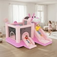 thumbnail image 3 of Mukidy 114''x 114'' x 92.5'' Inflatable Bounce Houses for Kids 3-10 with Blower Double Slide and Ball Pit/Indoor Bouncy House, PVC, Child, Teen, Toddler，Pink, 3 of 9