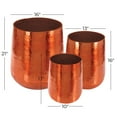 thumbnail image 4 of DecMode Copper Aluminum Metal Large Hammered Indoor Outdoor Planter, Set of 3 21", 16", 13"H, 4 of 14