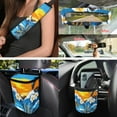 thumbnail image 4 of Yuyamidu Coconut Tree Car Seat Cover Set with Auto Steering Wheel Cover Seaside Seat Belt Strap Protector Cup Holder Trash Bag Air Vent Storage Pocket Rearview Mirror Cover Keychain, 15 Pieces, 4 of 7