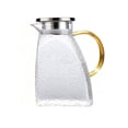 thumbnail image 2 of Hammered Glass Pitcher 1800ml Heat-Resistant Cold Water Carafe with Lid, Leakproof Iced Tea Jug for Fridge, Durable Home Beverage Dispenser, 2 of 7